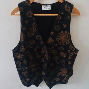 Vintage Black and Gold Vest
